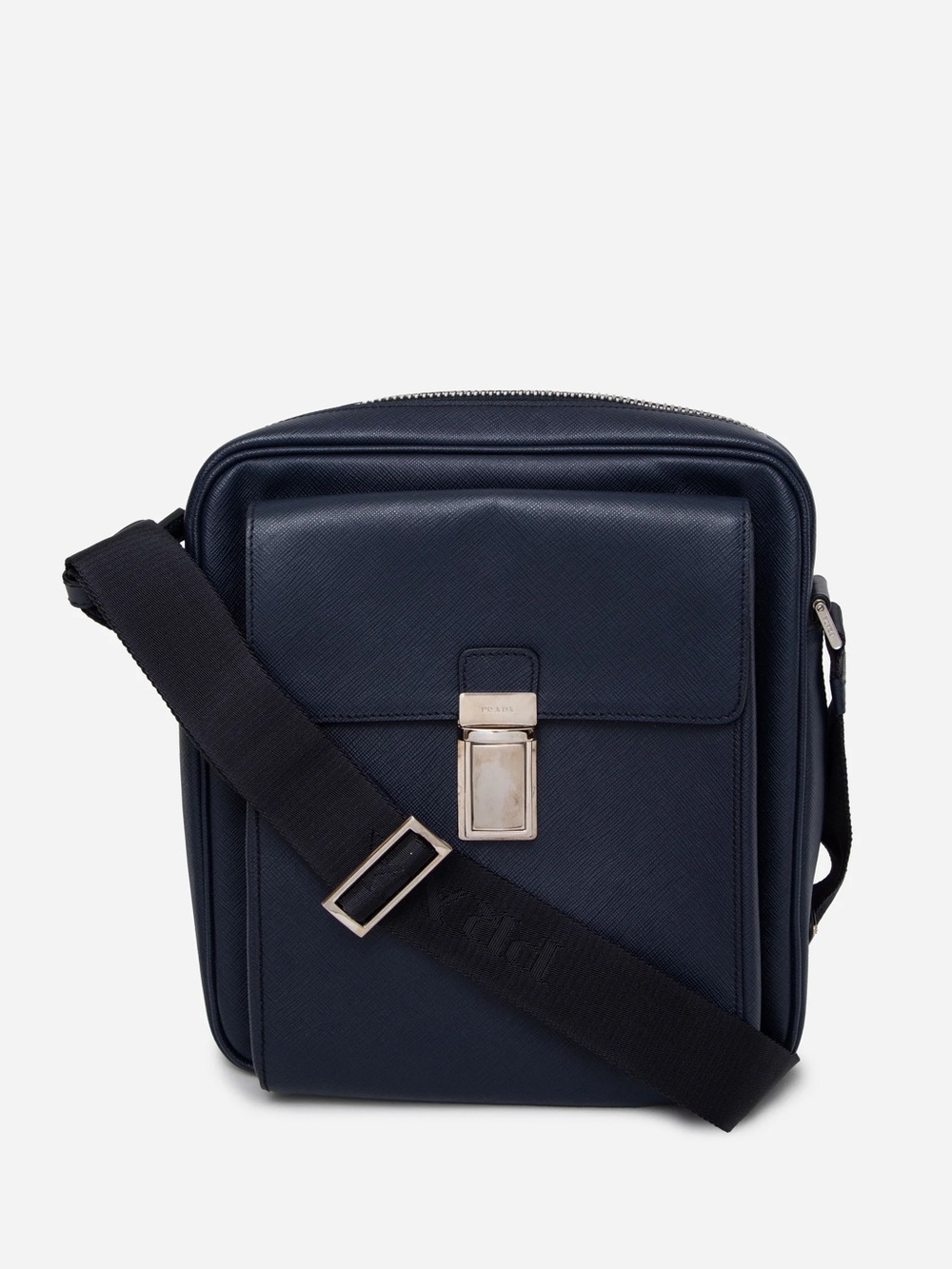 Prada Saffiano Messenger Bag Navy